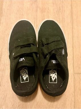 Vans Kids Black Velcro Slip-On Sneakers